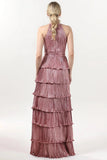 A-line Maxi Metallic Formal Dress CS0652 - COCOMELODY