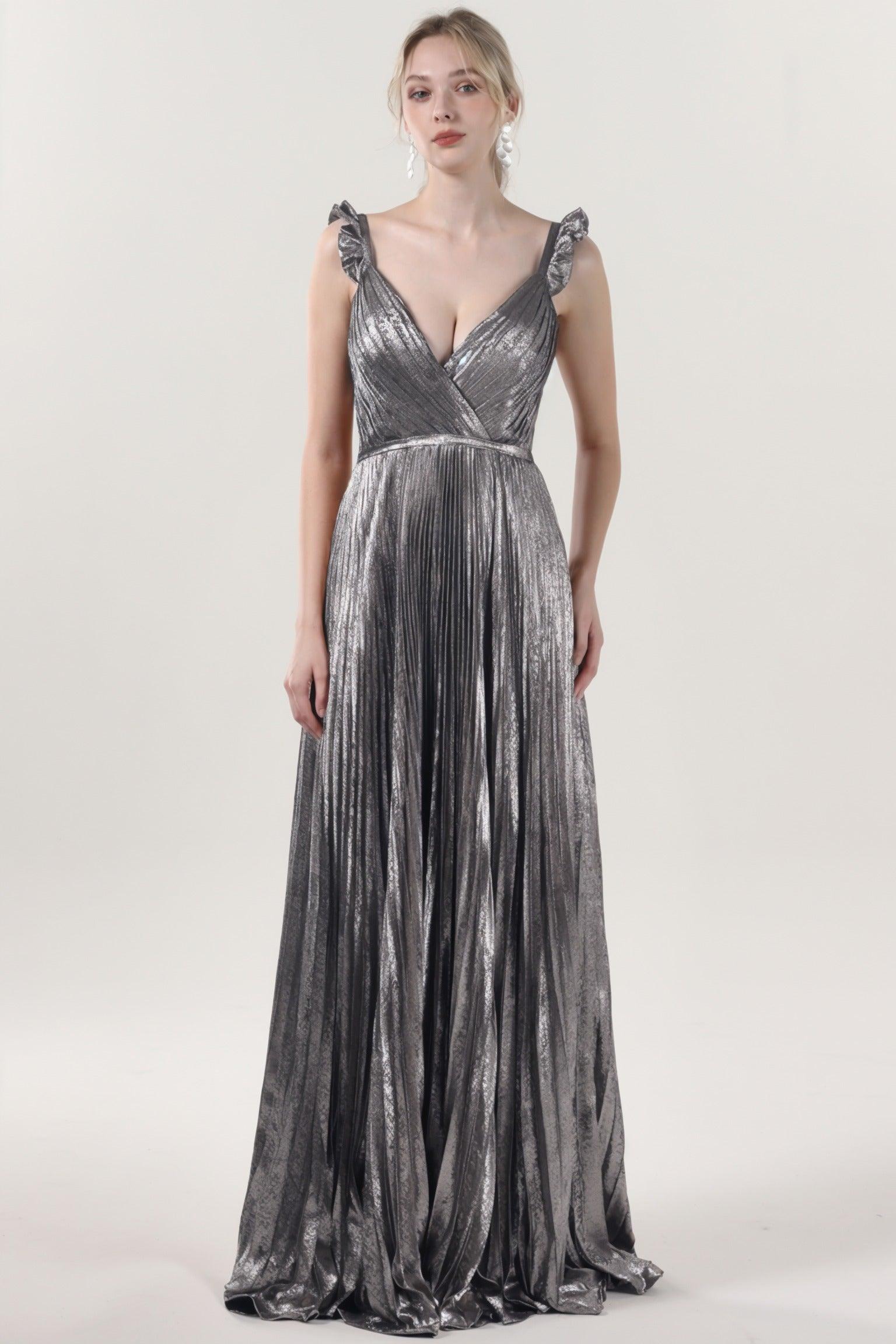 Cocomelody A-Line Maxi Metallic Formal Dress CS0655 – COCOMELODY EU