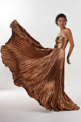 A-Line Maxi Metallic Formal Dress CS0656 - COCOMELODY