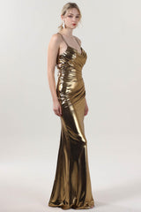 Sheath-Column Maxi Metallic Formal Dress CS0657 - COCOMELODY