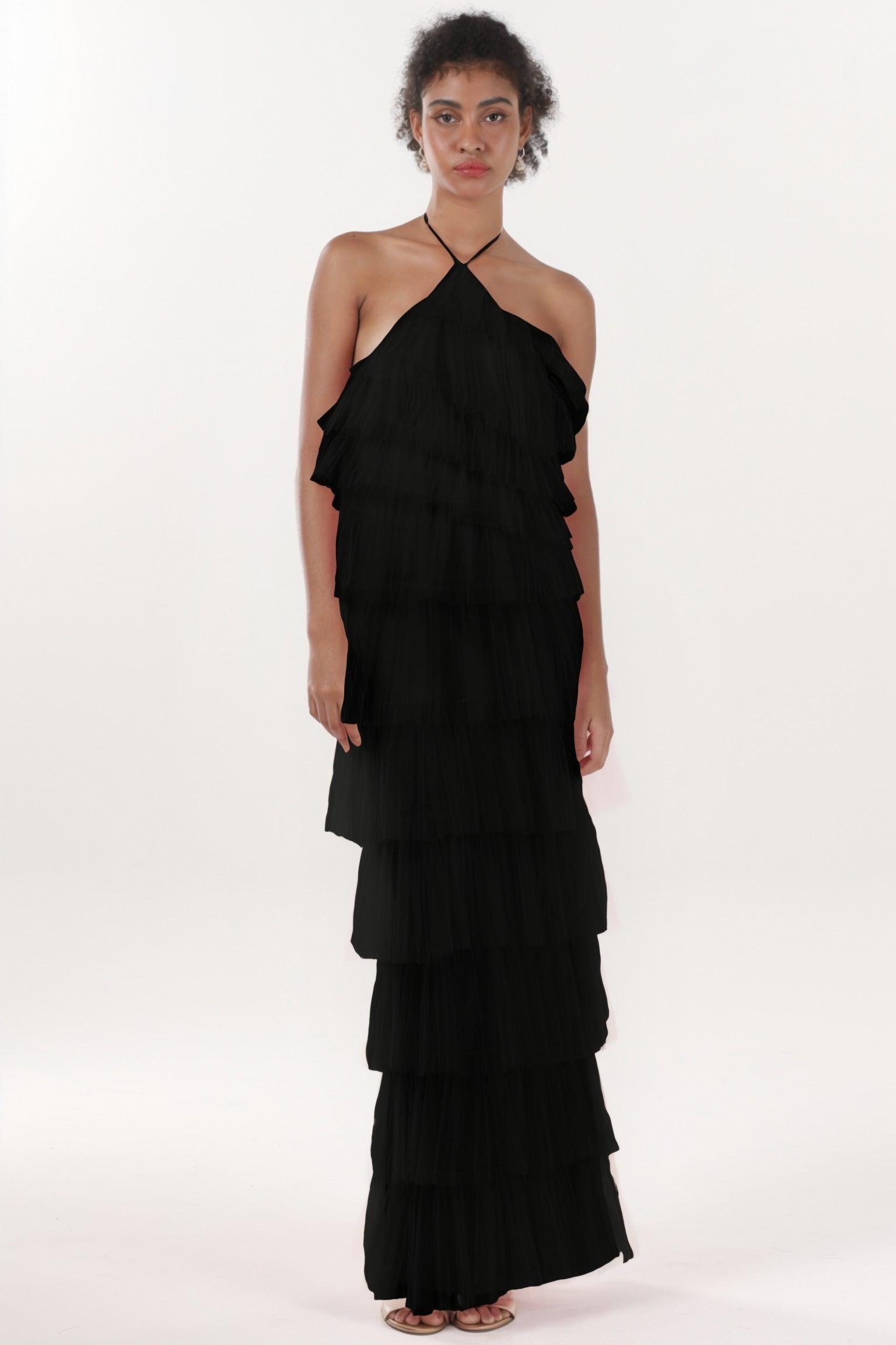 Sheath-Column Maxi Tulle Formal Dress CS0659 - COCOMELODY