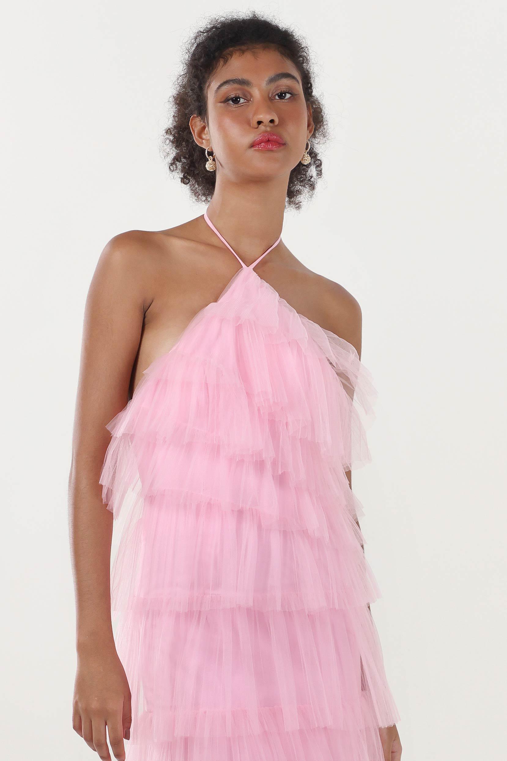 Sheath-Column Maxi Tulle Formal Dress CS0659 - COCOMELODY
