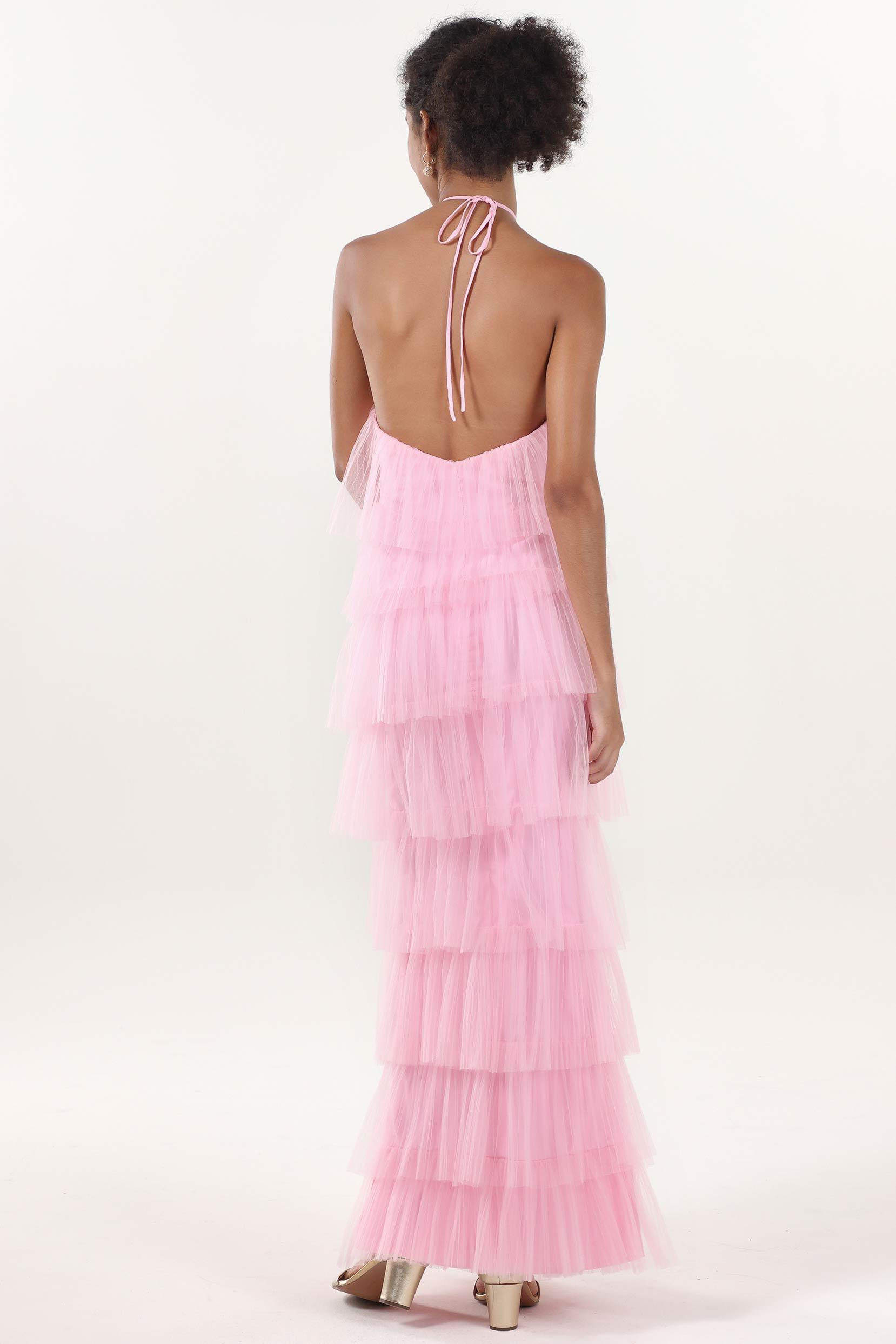 Sheath-Column Maxi Tulle Formal Dress CS0659 - COCOMELODY