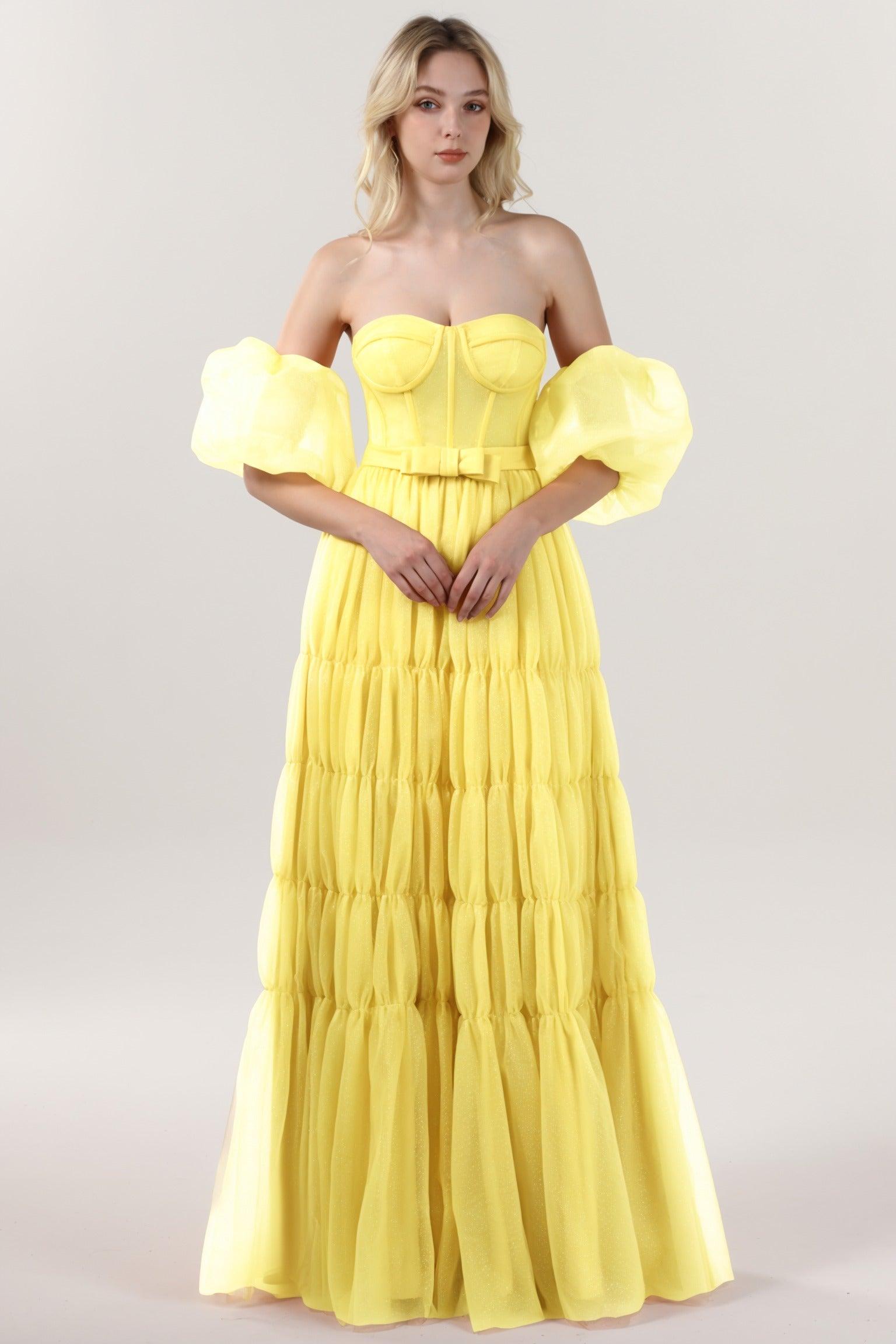A-Line Maxi Tulle Formal Dress CS0661 - COCOMELODY