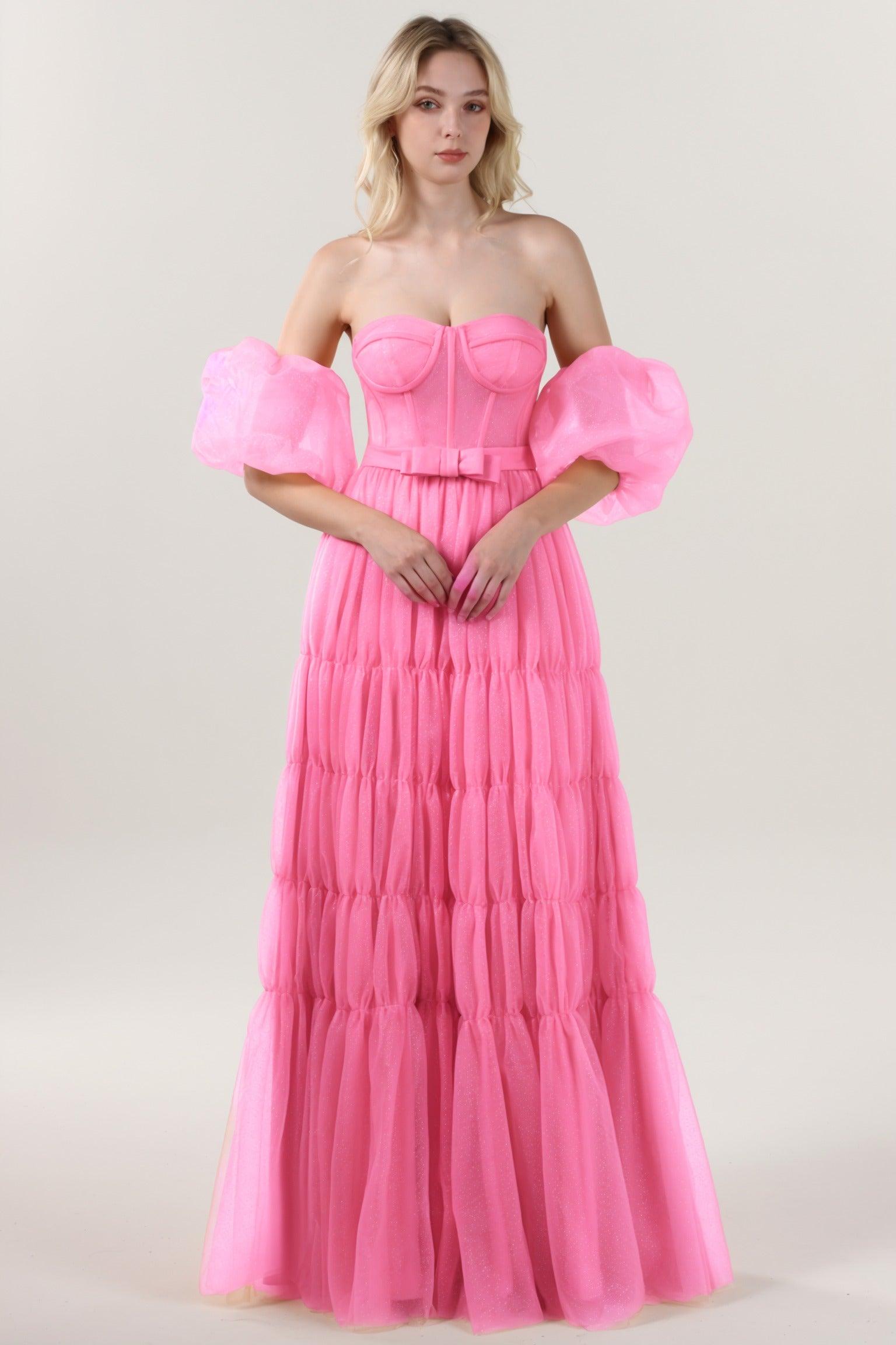 A-Line Maxi Tulle Formal Dress CS0661 - COCOMELODY