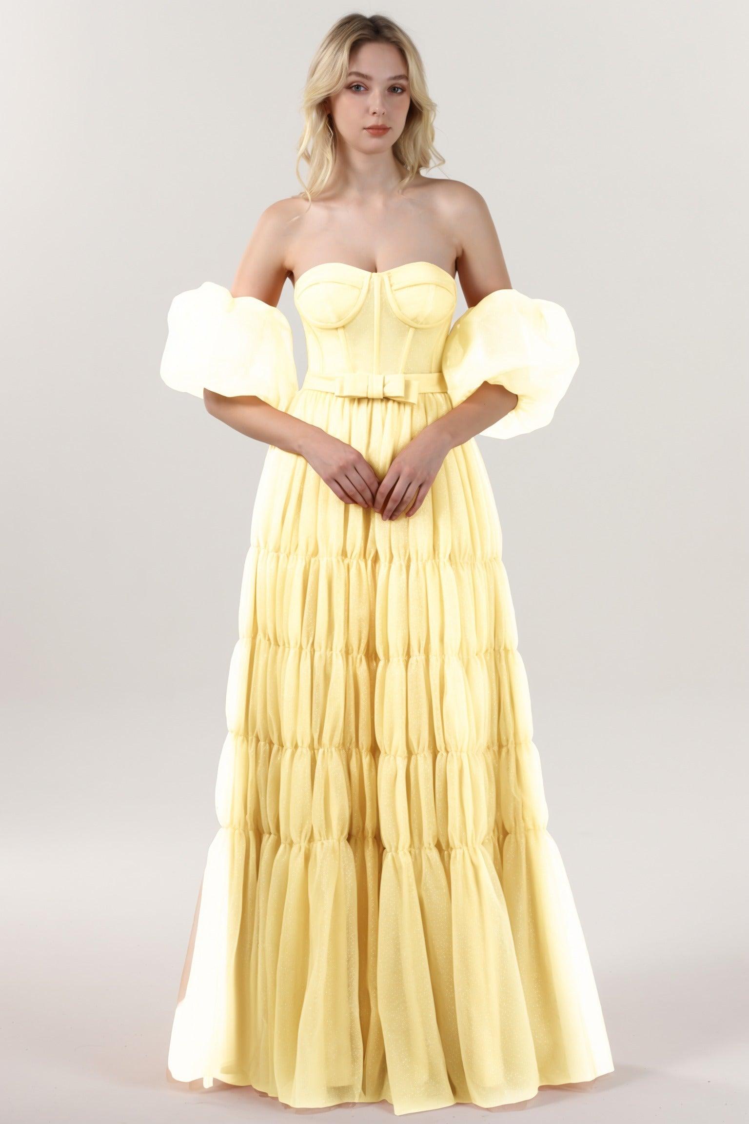 A-Line Maxi Tulle Formal Dress CS0661 - COCOMELODY