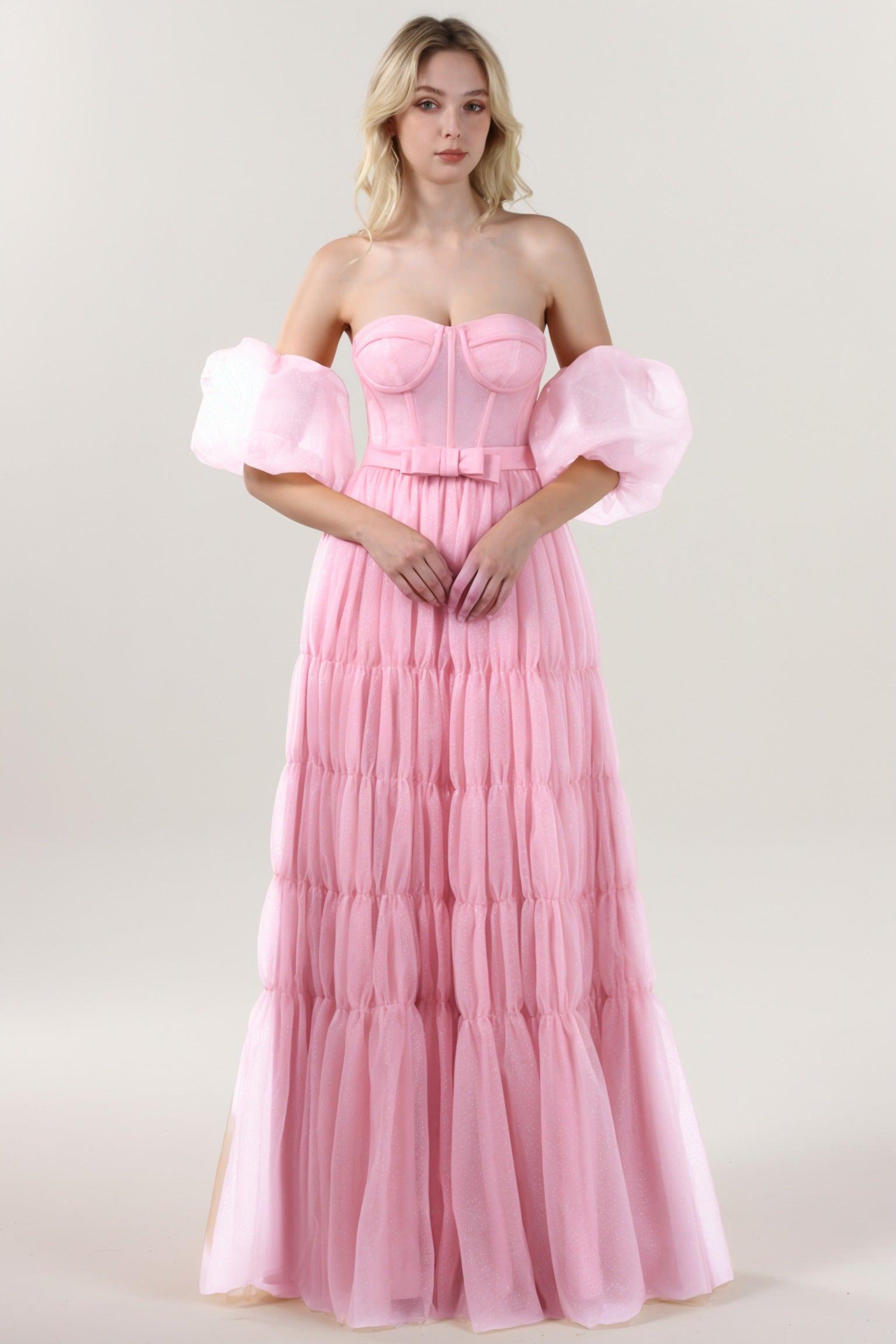 A-Line Maxi Tulle Formal Dress CS0661 - COCOMELODY