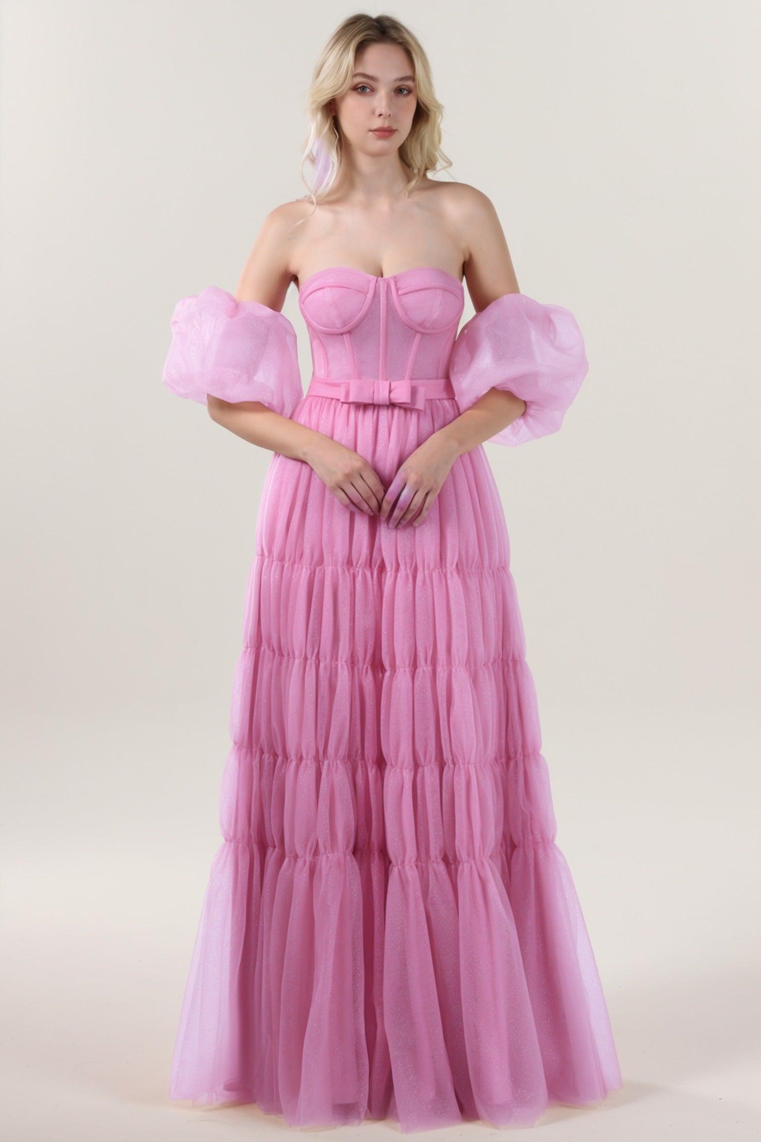 A-Line Maxi Tulle Formal Dress CS0661 - COCOMELODY