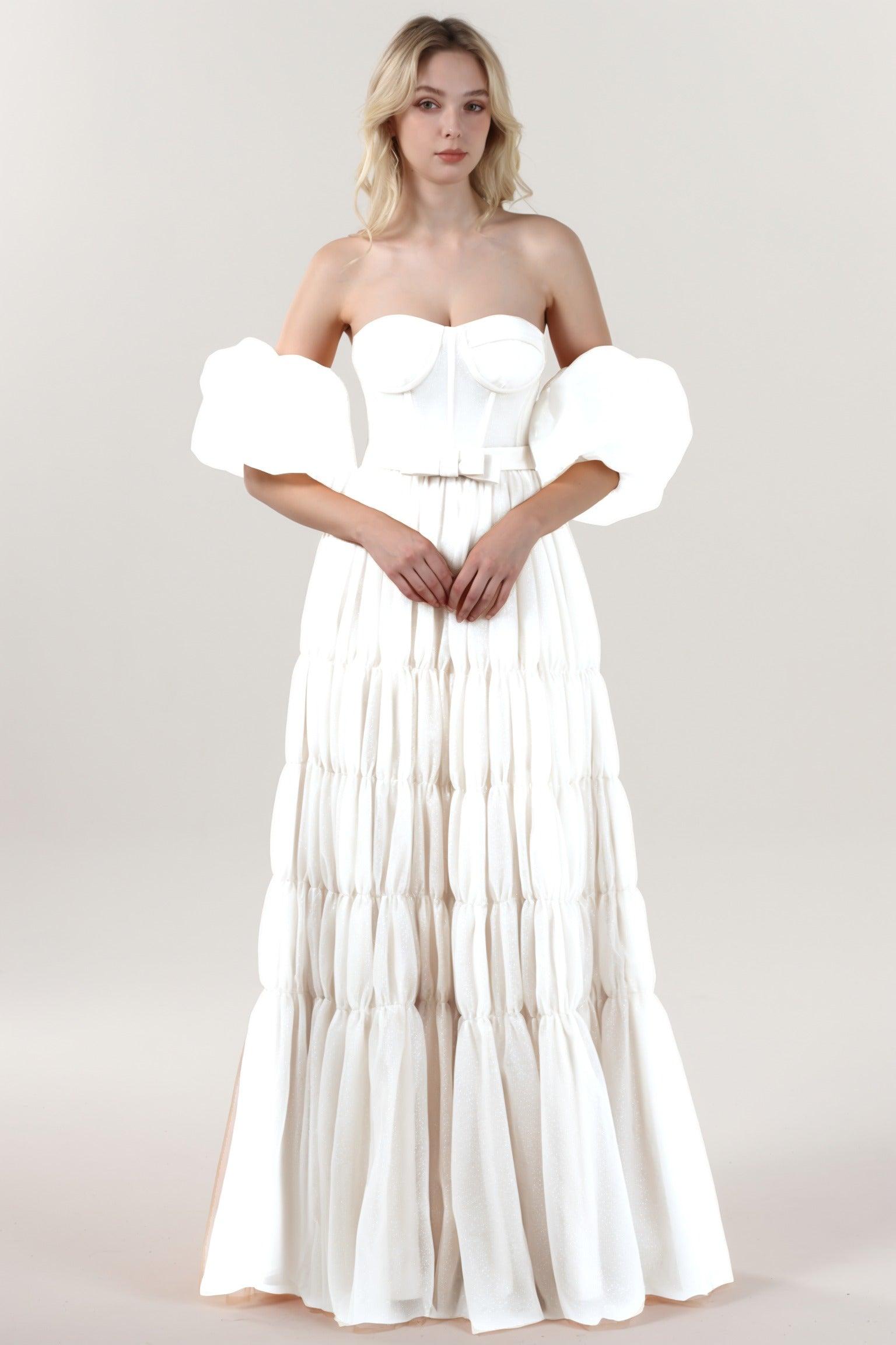 A-Line Maxi Tulle Formal Dress CS0661 - COCOMELODY