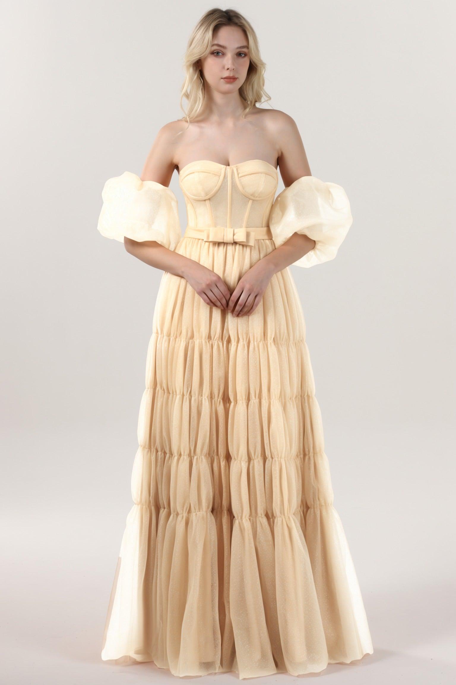 A-Line Maxi Tulle Formal Dress CS0661 - COCOMELODY