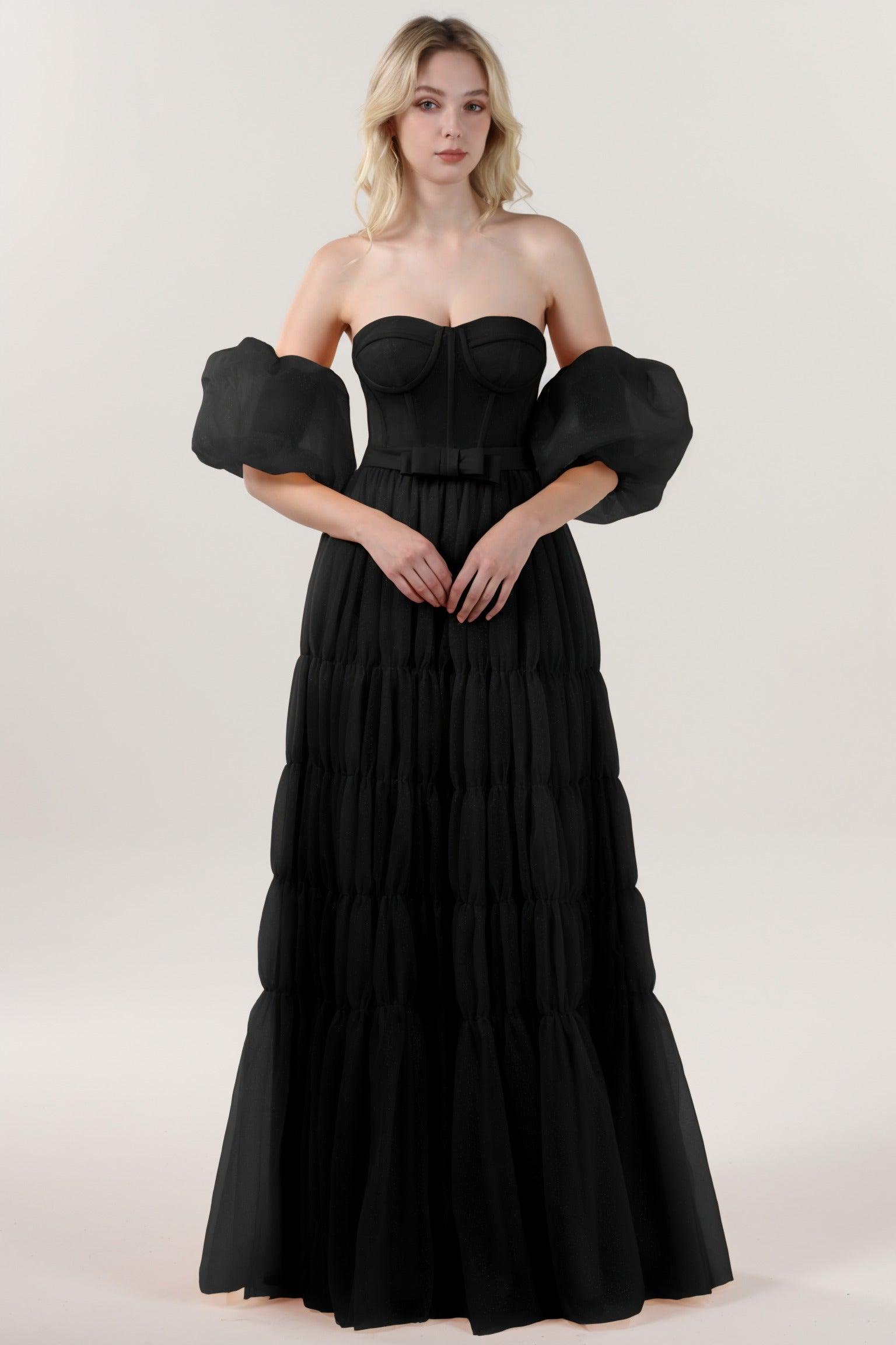 A-Line Maxi Tulle Formal Dress CS0661 - COCOMELODY