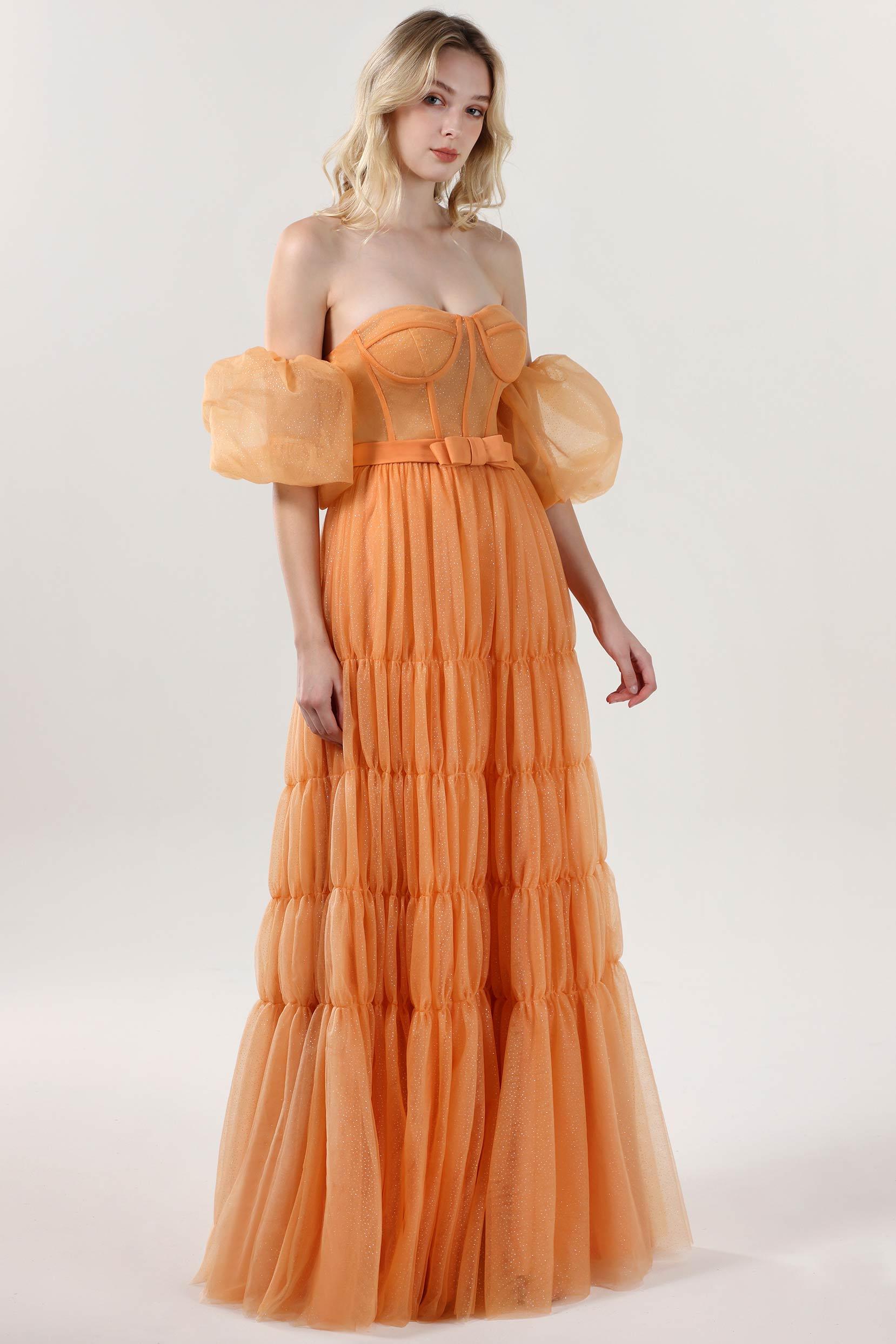A-Line Maxi Tulle Formal Dress CS0661 - COCOMELODY