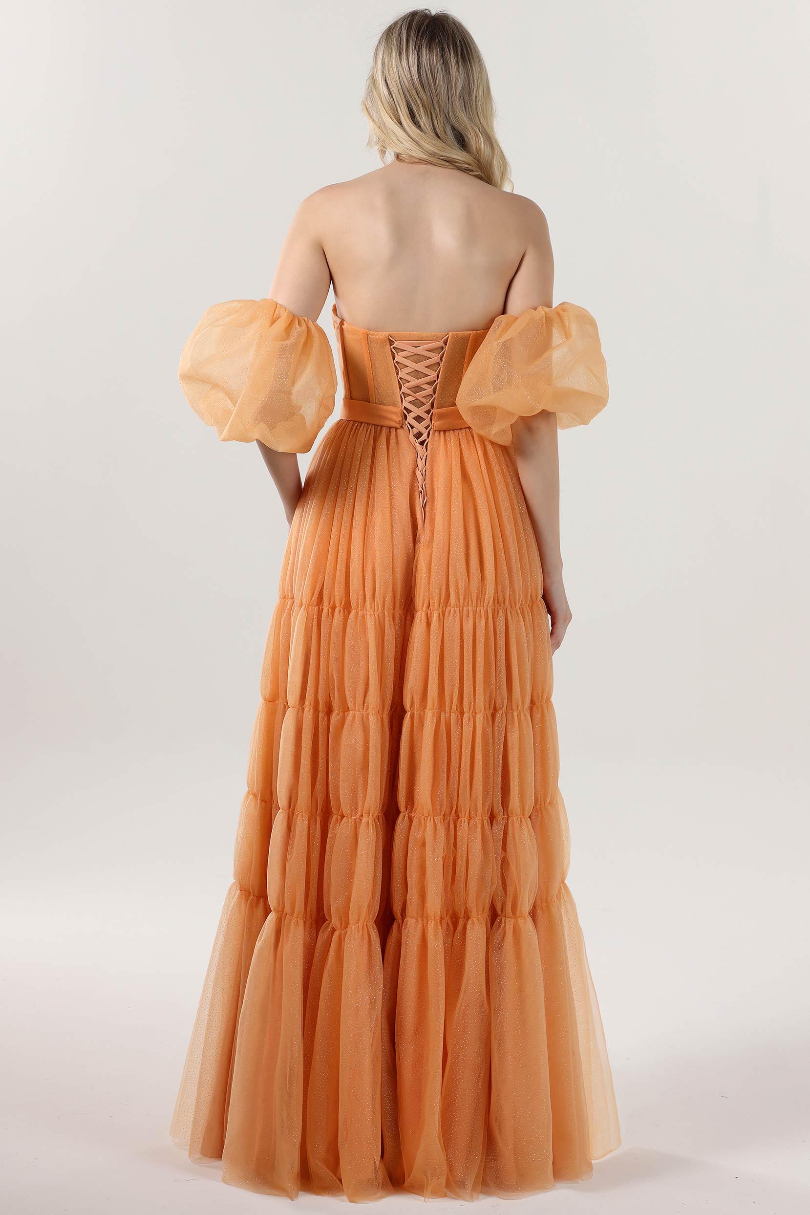A-Line Maxi Tulle Formal Dress CS0661 - COCOMELODY