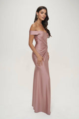 Sheath-Column Sweep-Brush Train Nylon Spandex Dress CS0672 - COCOMELODY