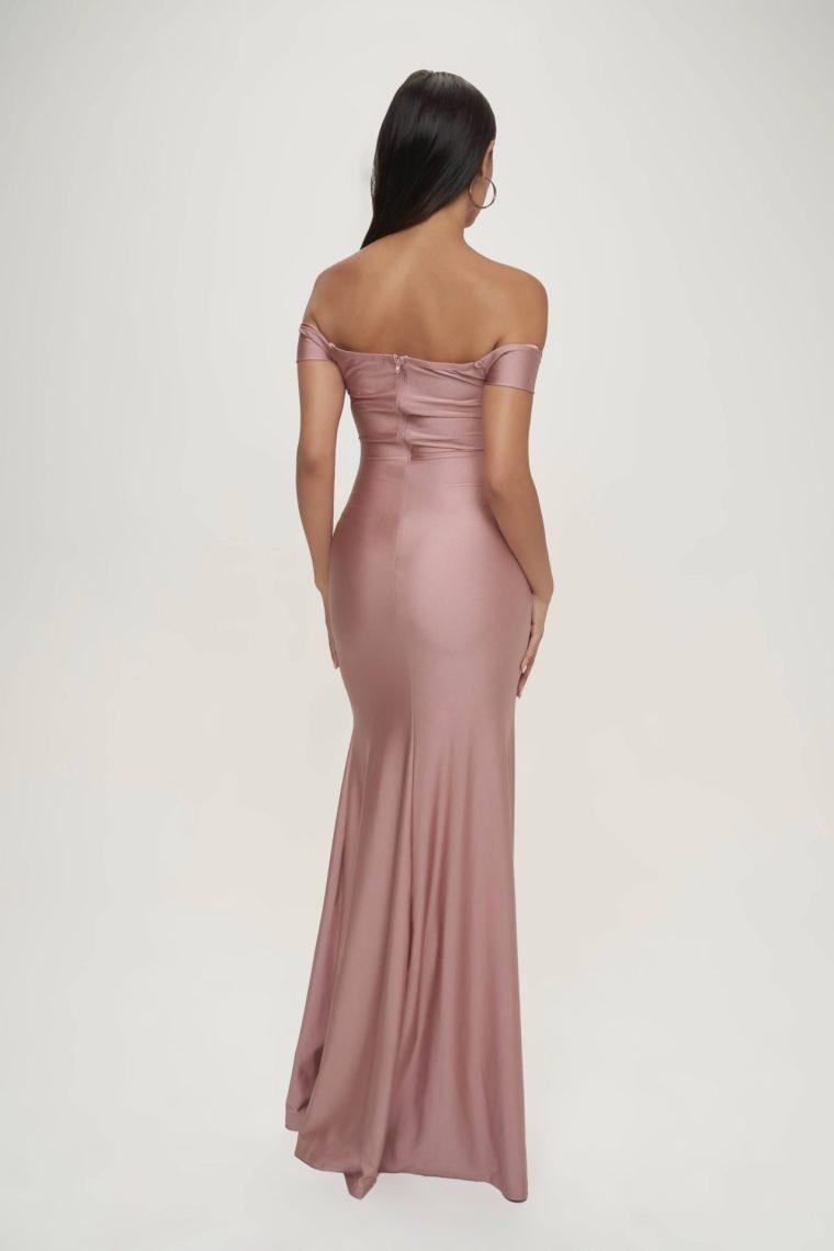 Sheath-Column Sweep-Brush Train Nylon Spandex Dress CS0672 - COCOMELODY