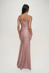 Sheath-Column Sweep-Brush Train Nylon Spandex Dress CS0672 - COCOMELODY