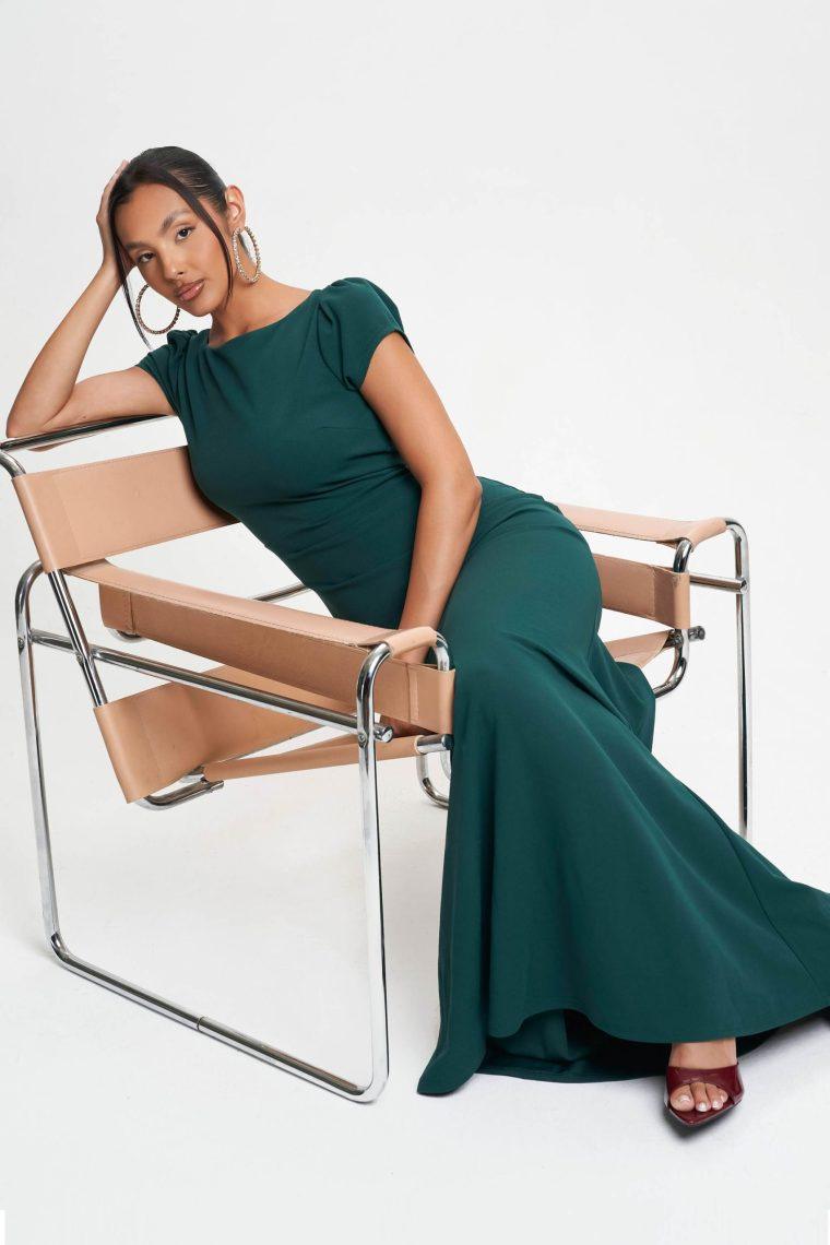Sheath-Column Sweep-Brush Train Polyester Spandex Dress CS0673 - COCOMELODY