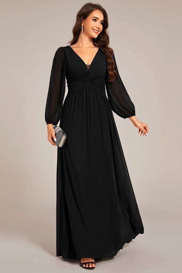 A-Line Maxi Chiffon Dress CS0681 - COCOMELODY