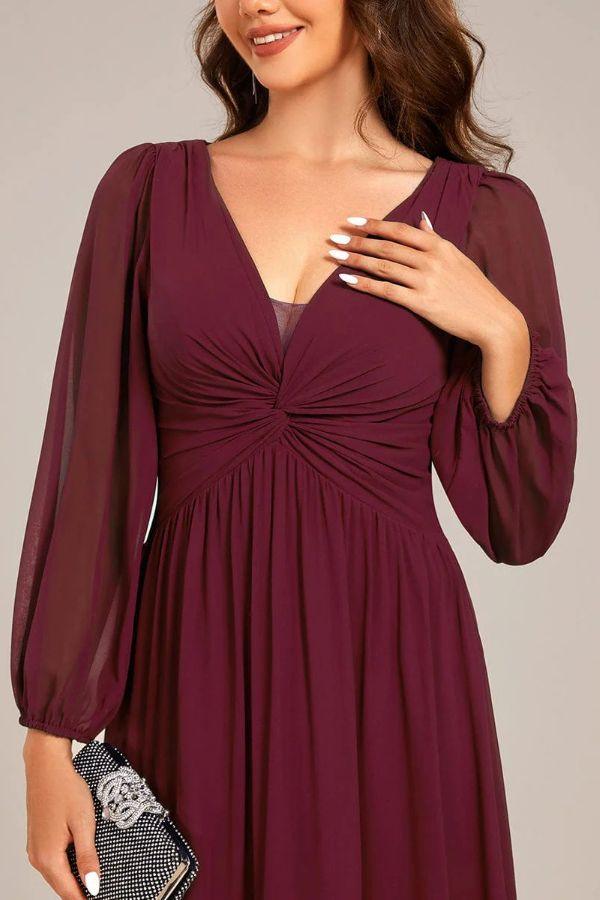 A-Line Maxi Chiffon Dress CS0681 - COCOMELODY
