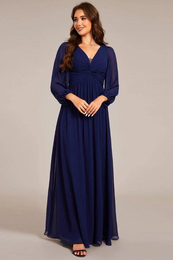 A-Line Maxi Chiffon Dress CS0681 - COCOMELODY