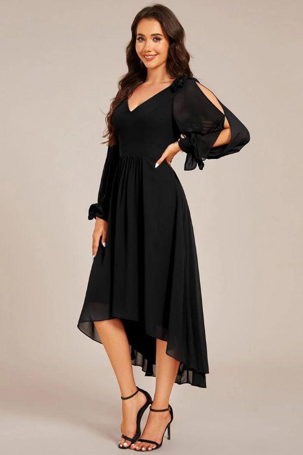 A-Line Midi Chiffon Dress CS0687 - COCOMELODY