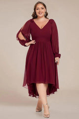 A-Line Midi Chiffon Dress CS0687 - COCOMELODY