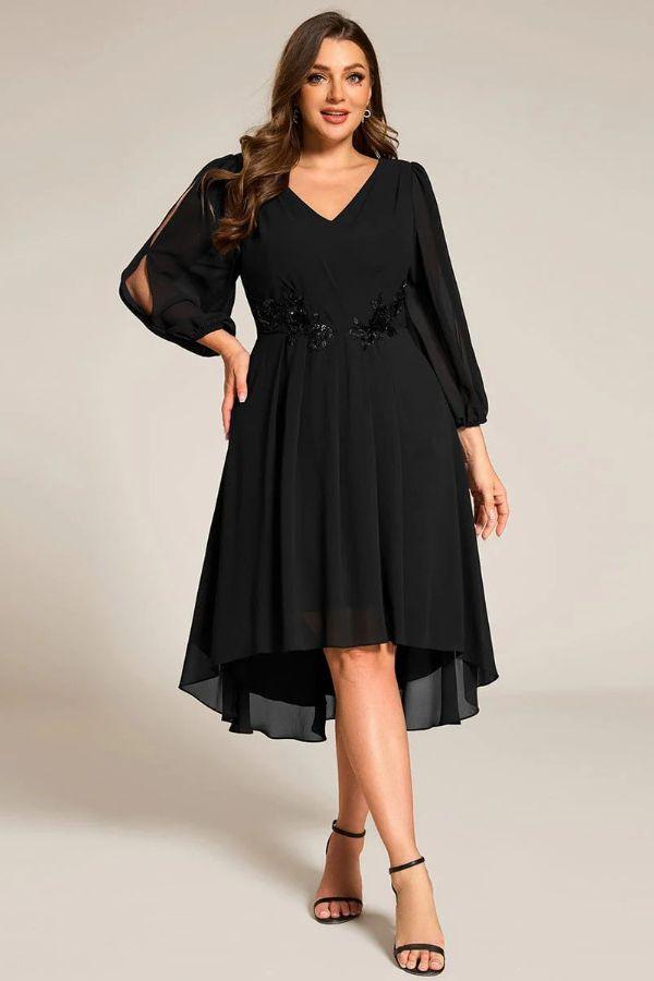 A-Line Midi Lace Dress CS0689 - COCOMELODY