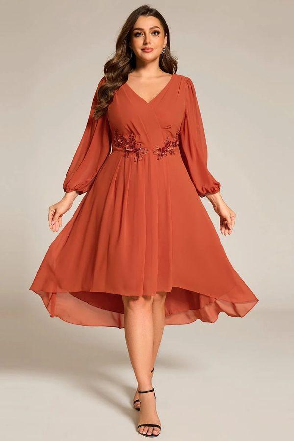 A-Line Midi Lace Dress CS0689 - COCOMELODY