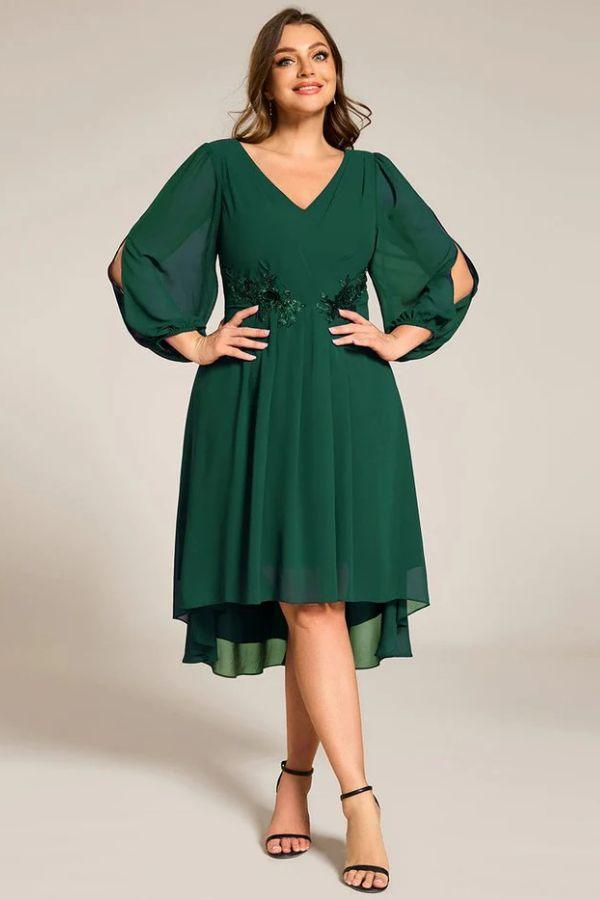 A-Line Midi Lace Dress CS0689 - COCOMELODY