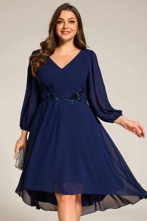 A-Line Midi Lace Dress CS0689 - COCOMELODY