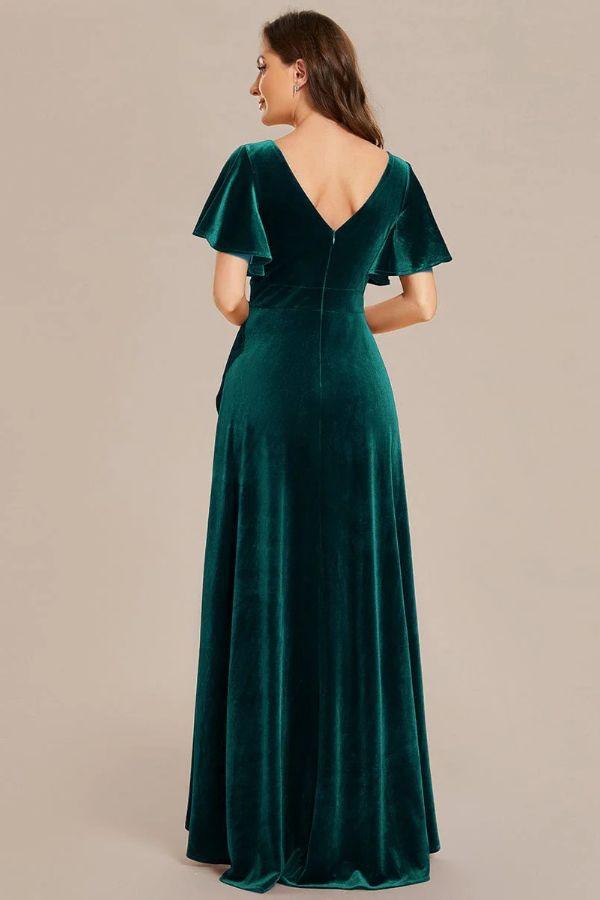 A-Line Maxi Comprises Velvet Dress CS0691 - COCOMELODY