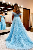 A-Line Court Train Tulle Prom Dress CS0711 - COCOMELODY
