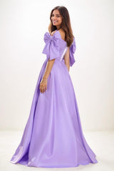 Sweet & Flow A-Line Off-The-Shoulder Satin Prom Dresses CS0750 - COCOMELODY