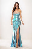 Sleeveless Spaghetti Straps Prom Dresses With High Split CS0752 - COCOMELODY