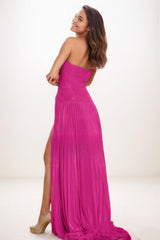 A-Line Sweetheart Ruched Charmeuse Prom Dresses CS0762 - COCOMELODY