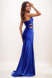 Sweetheart Cutout High Split Sweep Train Prom Dresses CS0779 - COCOMELODY