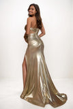 Sparkly Cowl Neck High Split Sweep Train Prom Dresses CS0782 - COCOMELODY