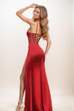 Sexy Sweetheart Sleeveless High Split Prom Dresses CS0788 - COCOMELODY
