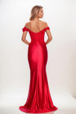 Off-The-Shoulder Floral Lace High Split Prom Dresses CS0791 - COCOMELODY