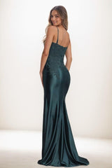Sweetheart Lace High Split Sweep Train Prom Dresses CS0801 - COCOMELODY