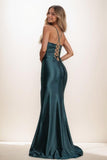 Flattering V-Neck High Split Sweep Train Prom Dresses CS0823 - COCOMELODY