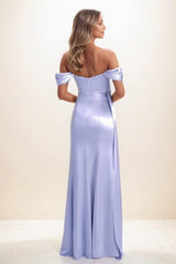 Off The Shoulder Cowl Neck Silk Like Satin Prom Dresses CS0824 - COCOMELODY