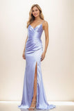 Flattering Spaghetti Straps Silk Like Satin Prom Dresses CS0828 - COCOMELODY