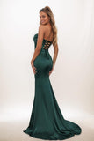 Flattering Trumpet Sweetheart Silk Like Satin Prom Dresses CS0852 - COCOMELODY