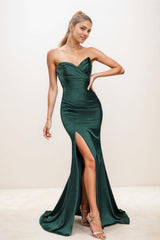 Flattering Trumpet Sweetheart Silk Like Satin Prom Dresses CS0852 - COCOMELODY