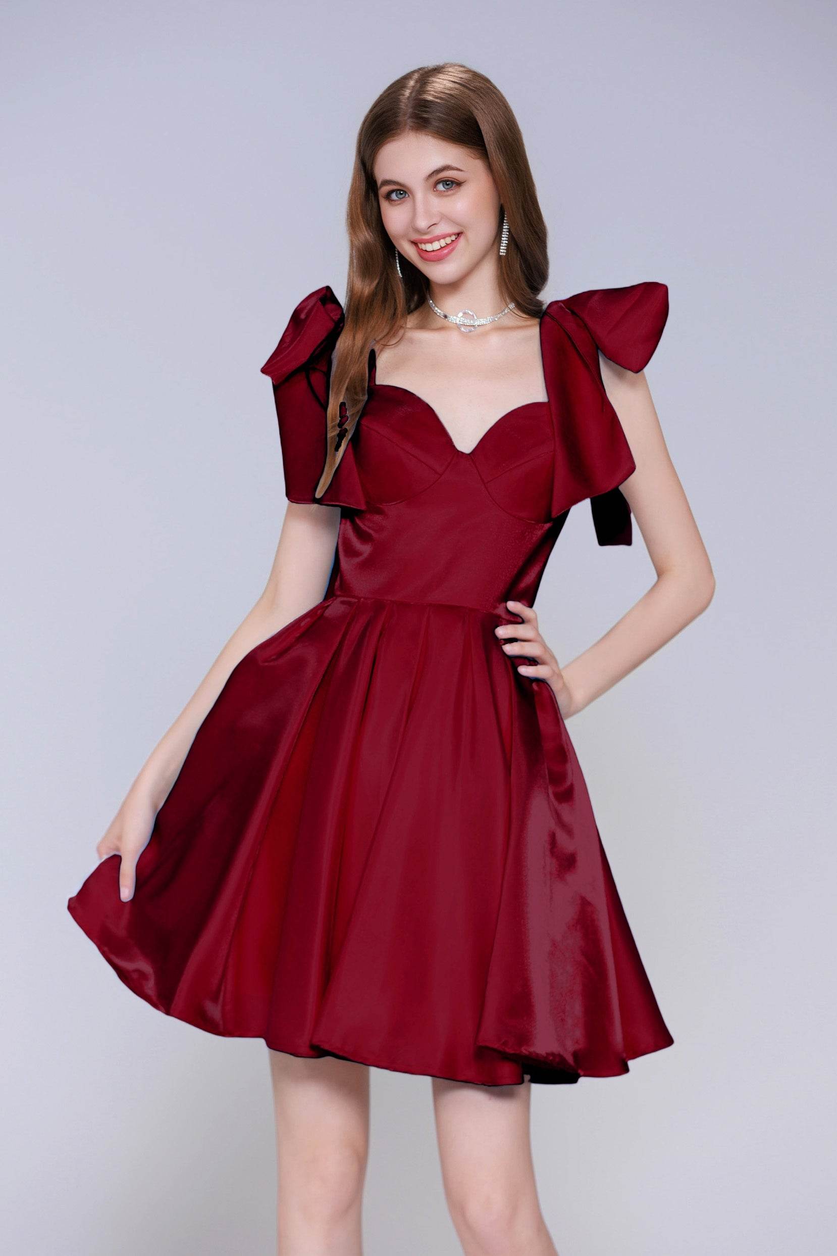 Princess Mini Satin Homecoming Dress CS0944 - COCOMELODY