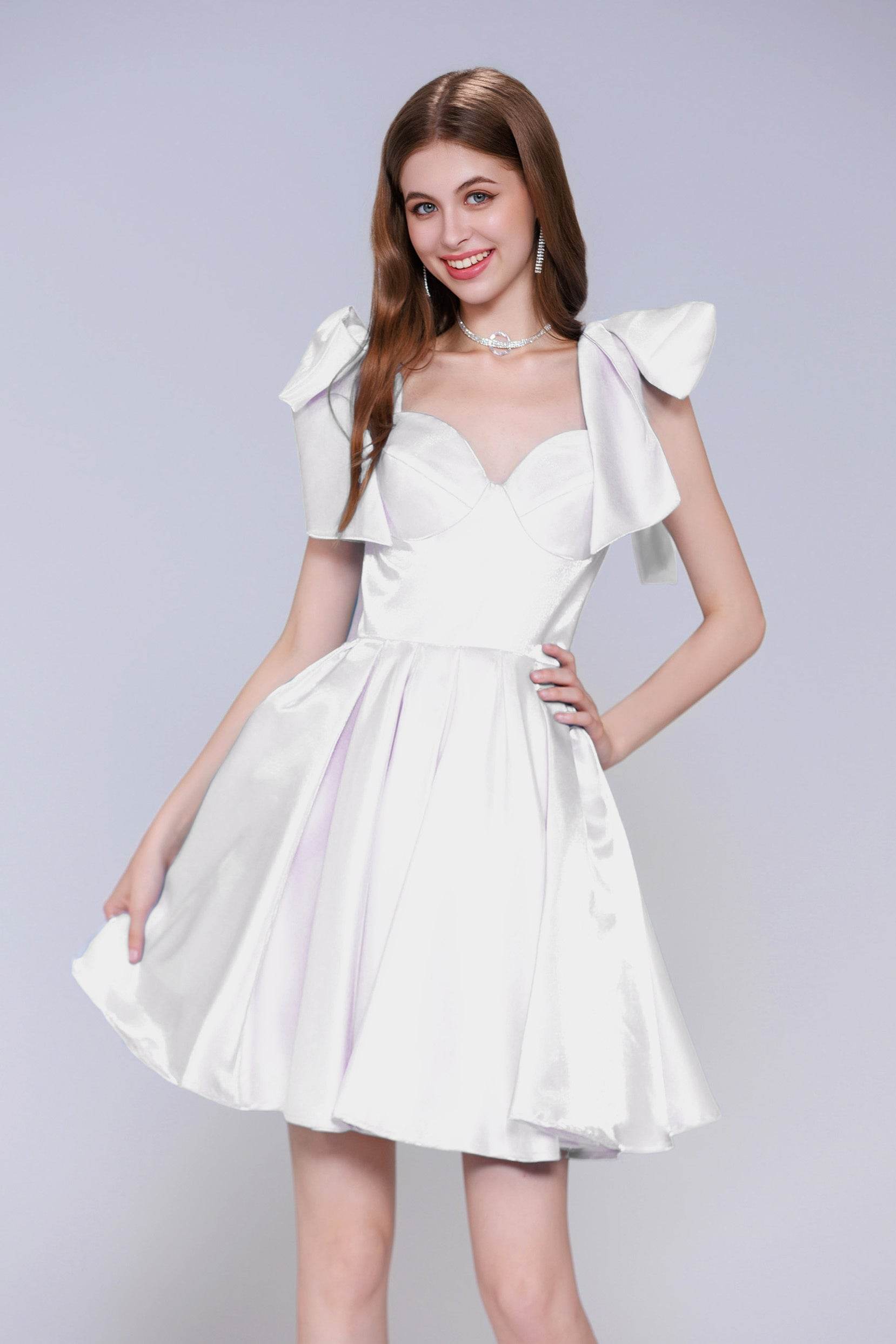 Princess Mini Satin Homecoming Dress CS0944 - COCOMELODY