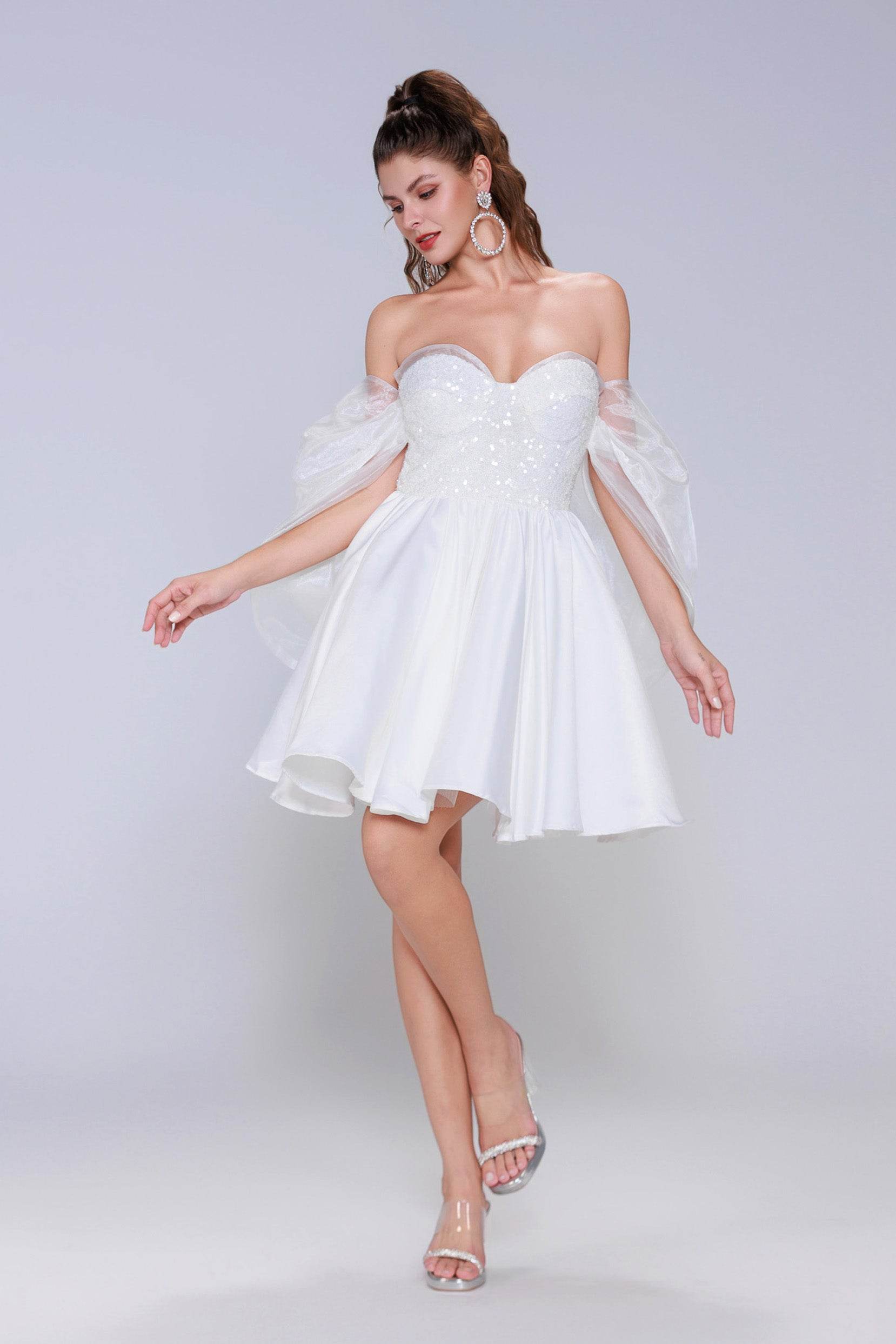 Princess Mini Satin Homecoming Dress CS0945 - COCOMELODY
