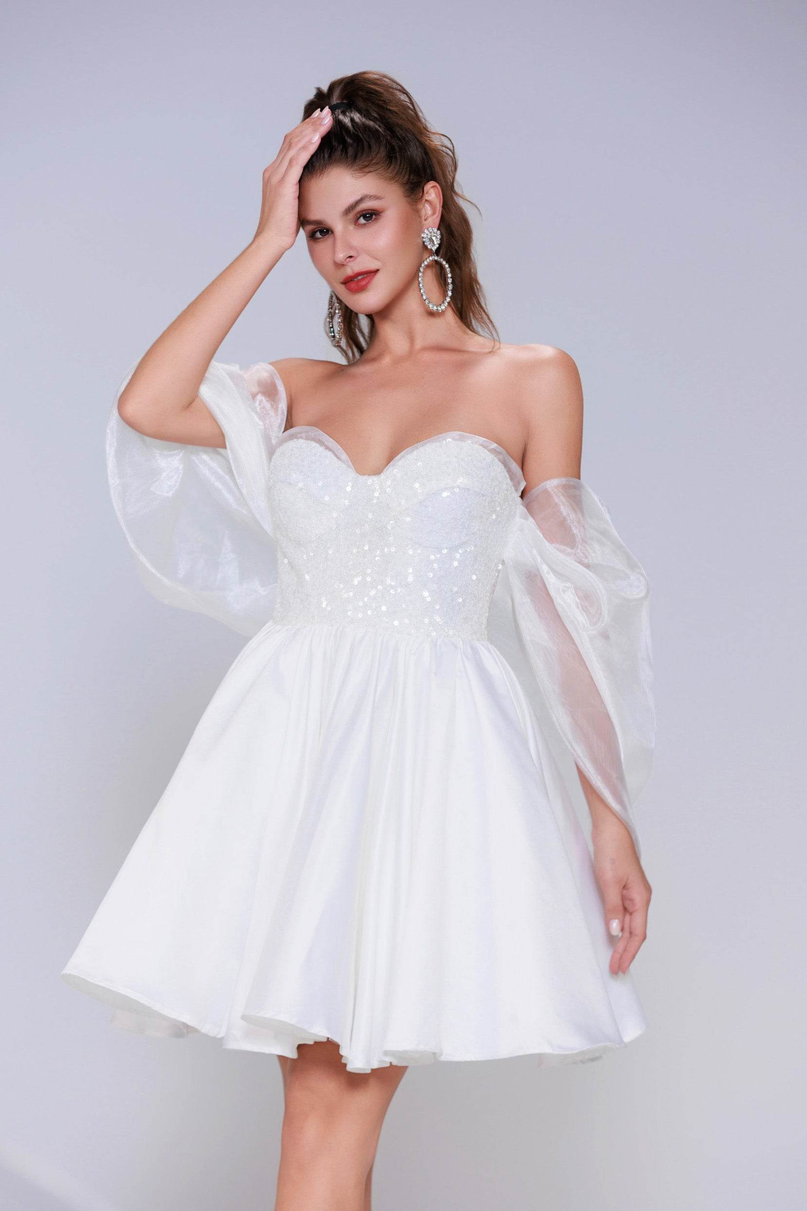 Princess Mini Satin Homecoming Dress CS0945 - COCOMELODY