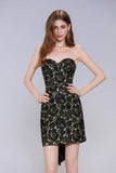 Sheath-Column Mini Lace Homecoming Dress CS0946 - COCOMELODY